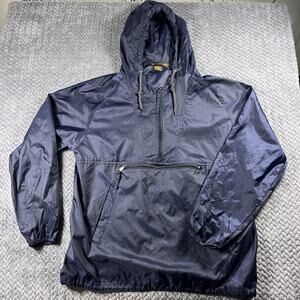 Harriton Anorak Jacket Men’s Med Blue 1/4 Zip Vintage Lightweight Windbreaker